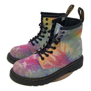 Dr. Martens 1460 Tie Dye Lace Up Rainbow Kids Boots Size 13